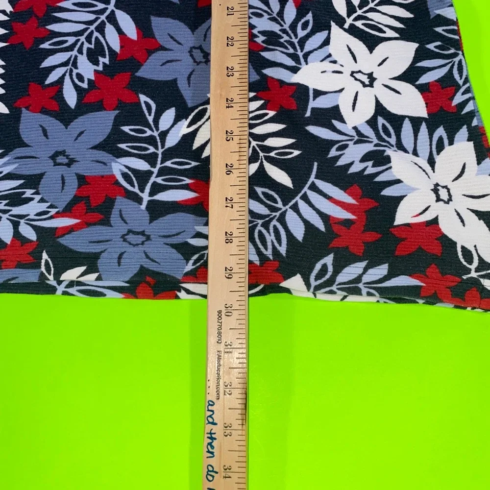 Chaps Ralph Lauren Mens Floral Polo Shirt Large Blue‎ Red White Tropical Cotton